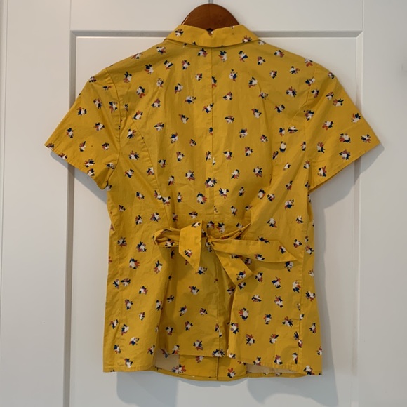 ModCloth Yellow Daytime Dynamo Button Up Floral Button-Down - Picture 7 of 9